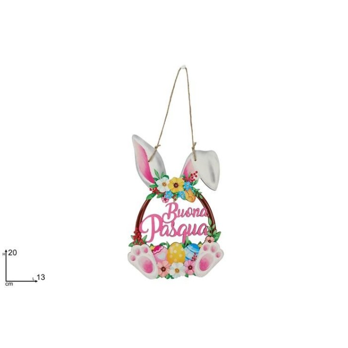 APPENDINO UOVO CONIGLIO IN LEGNO  BUONA PASQUA